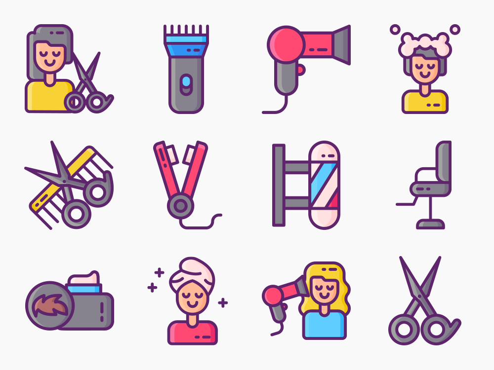 70 Hair Studio Icon Set Featured Image