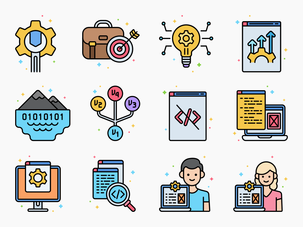 70 Visual Development Icon Set Featured Image