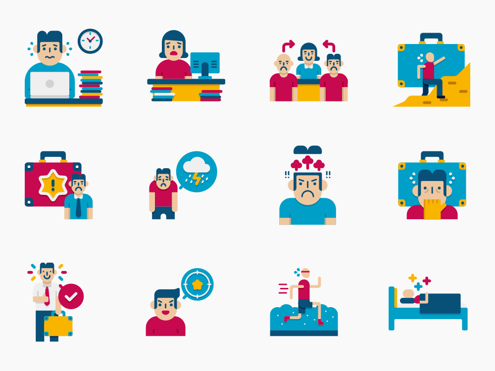 80 Work Pressure Icon Set Featured Image
