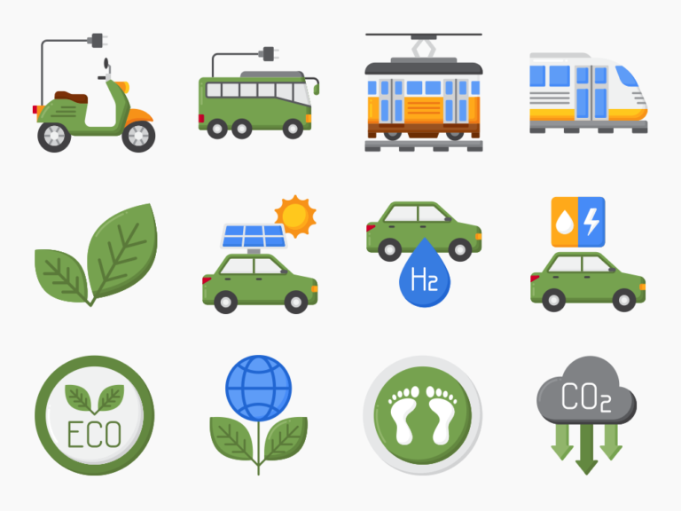 60 Green Mobility Icon Set Featured Image