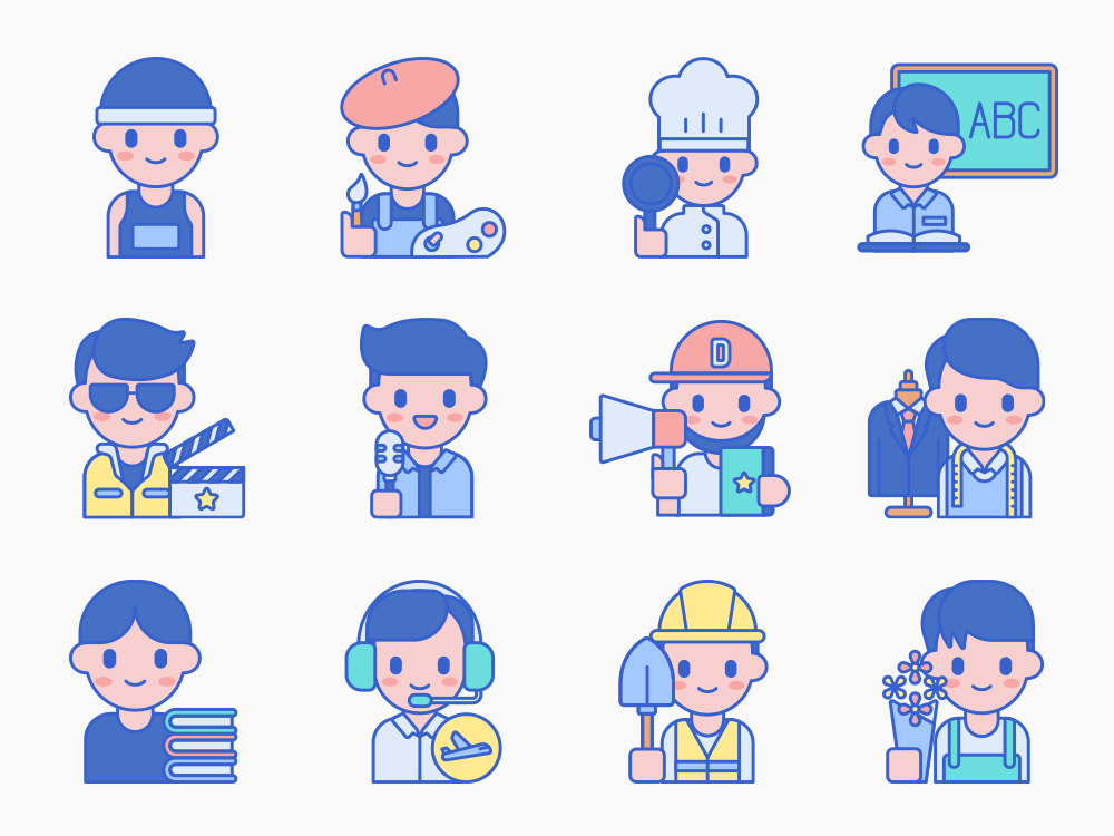 92 Career Diversity Men Icon Set Featured Image