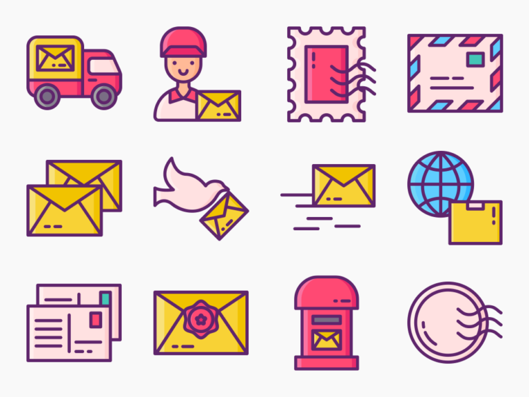 Postal Service Icon Set Featured Image
