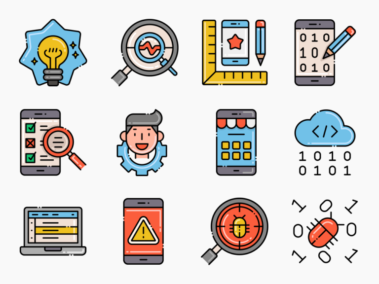 100 Mobile Coding Icon Set Featured Image
