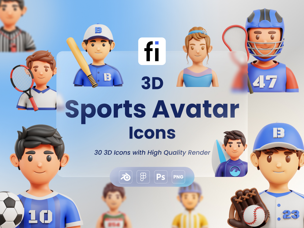 3D Sports Avatar Icon Set Featured Image