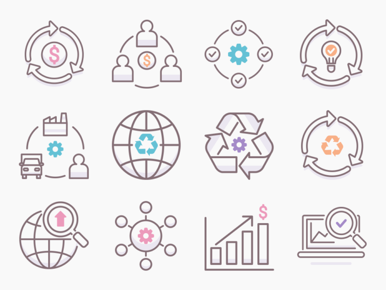 75 Closed Loop Economy Icon Set Featured Image
