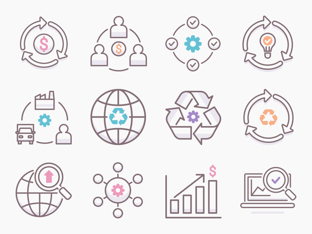 75 Closed Loop Economy Icon Set Featured Image