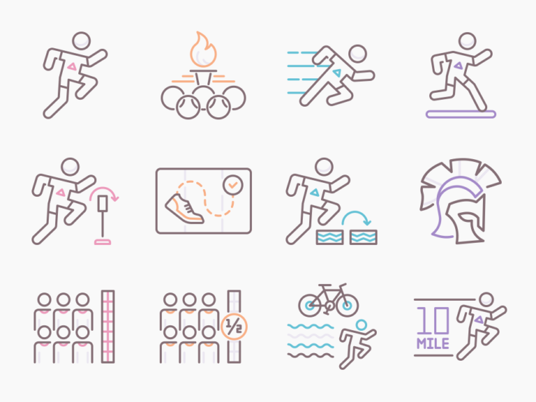 75 Sprinting Icon Set Featured Image
