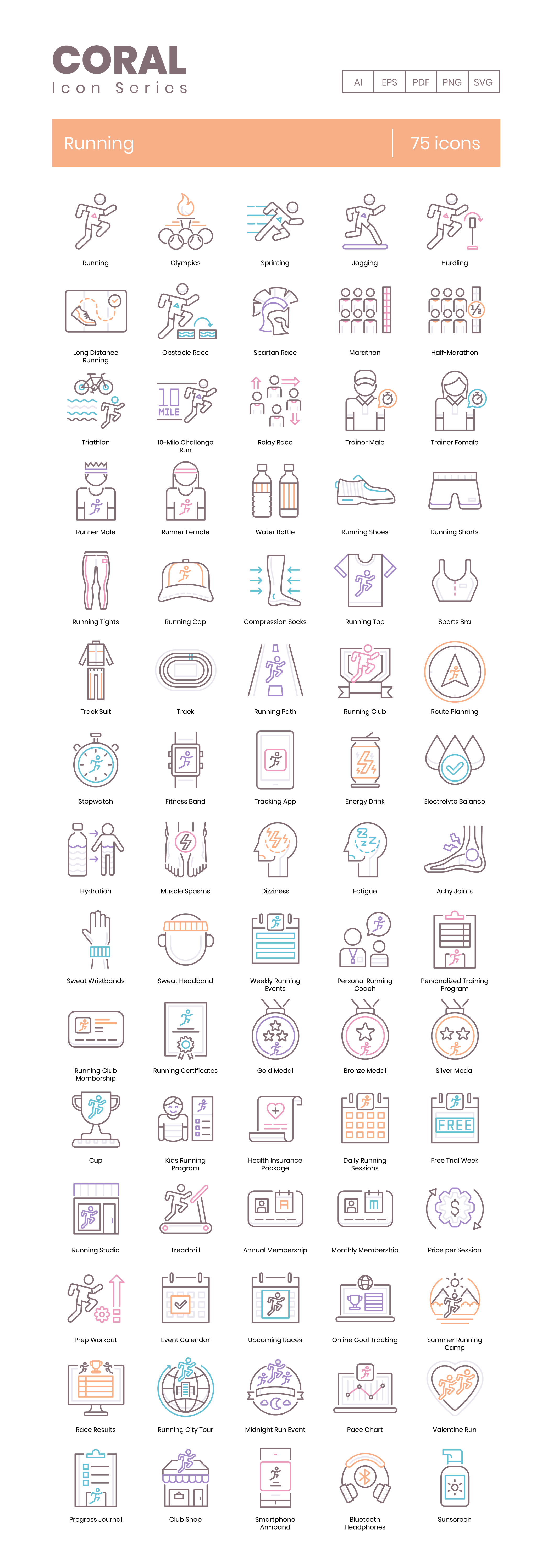 75 Sprinting Icon Set 1 75 Sprinting Vector Icons Full Preview
