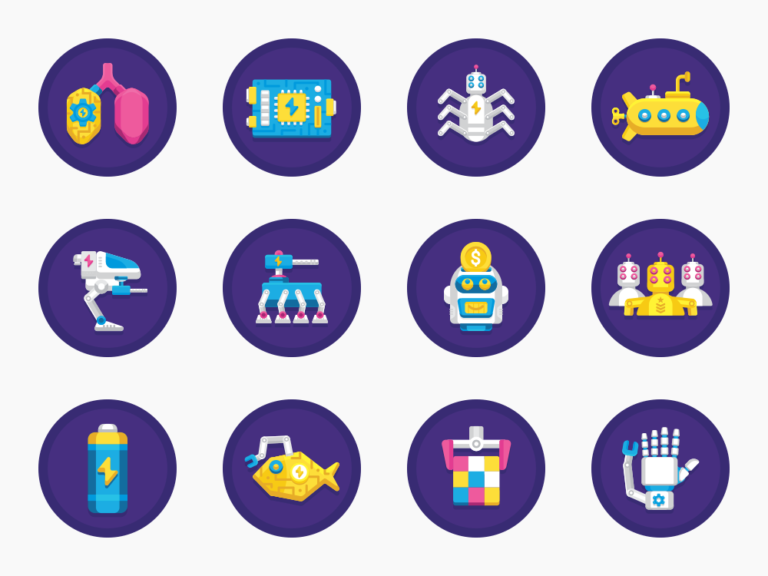 80 Robotic Automation Icon Set Featured Image