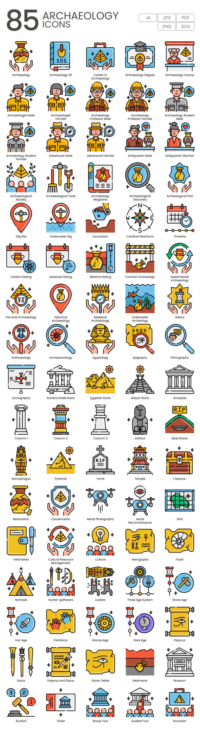 85 Excavation Vector Icons Full Preview