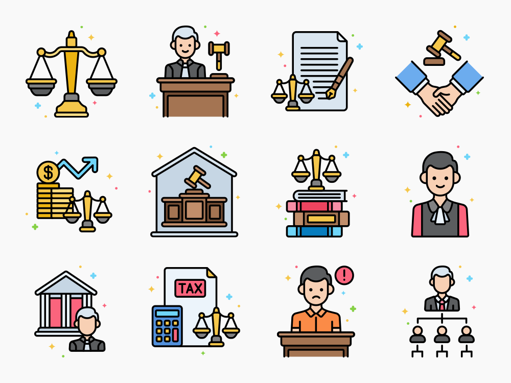 95 Legal System Icon Set Featured Image