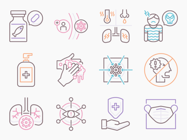 75 Infection Spread Icon Set Featured Image