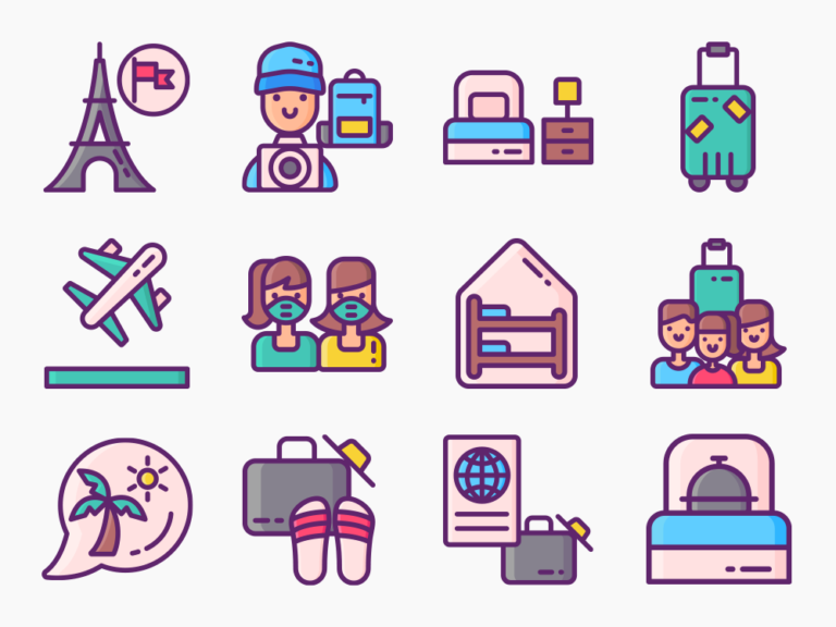 84 Travel Plans Icon Set Featured Image