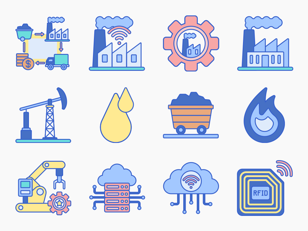 85 Industrial Manufacturing Icon Set Featured Image