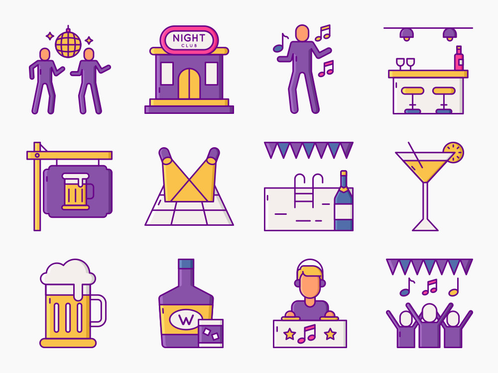 60 Dance Club Icon Set Featured Image