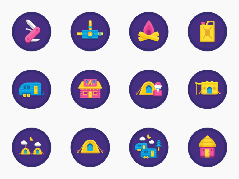 64 Campsite Icon Set Featured Image