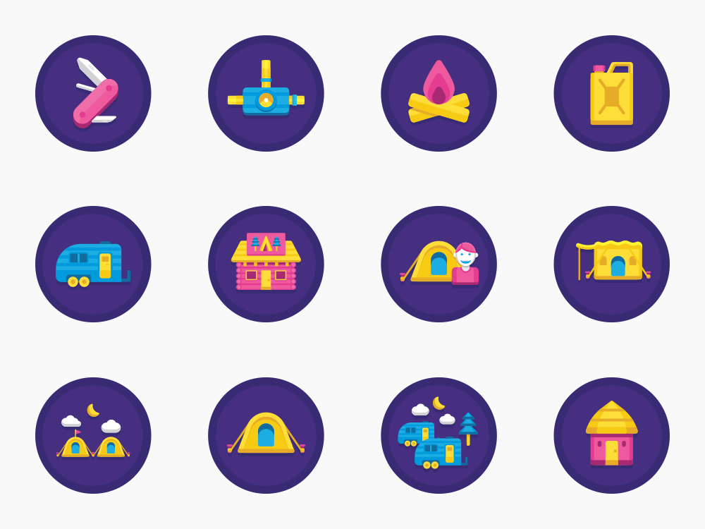 64 Campsite Icon Set Featured Image