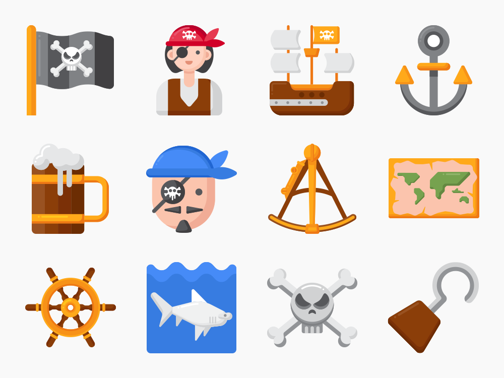 70 Sea Robbers Icon Set Featured Image