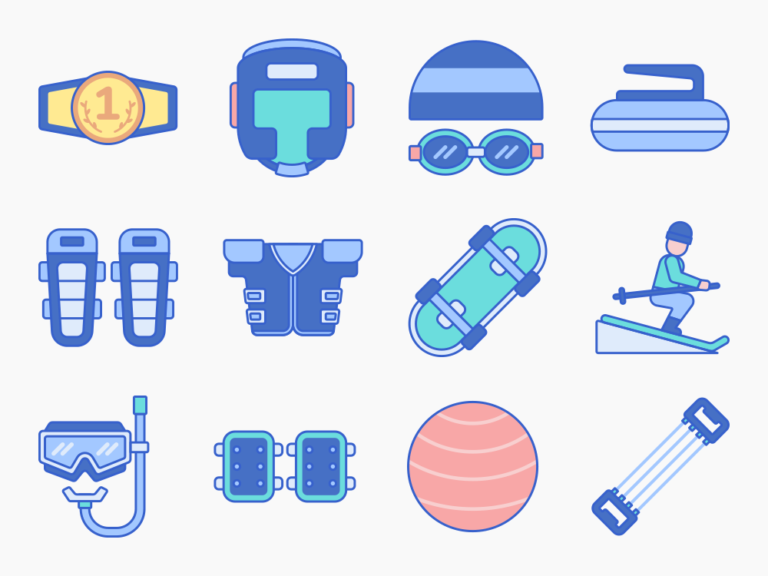 75 Athletic Gear Icon Set Featured Image