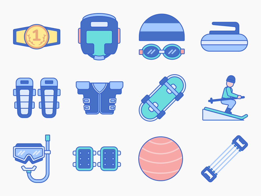 75 Athletic Gear Icon Set Featured Image