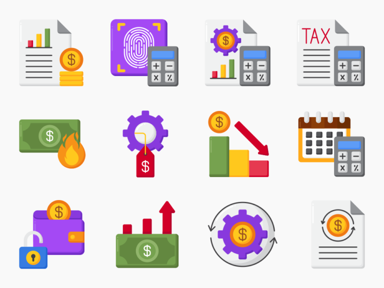 85 Bookkeeping Icon Set Featured Image