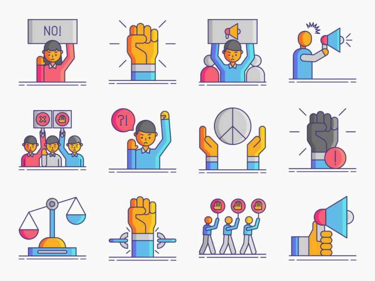 85 Demonstrations Icon Set Featured Image