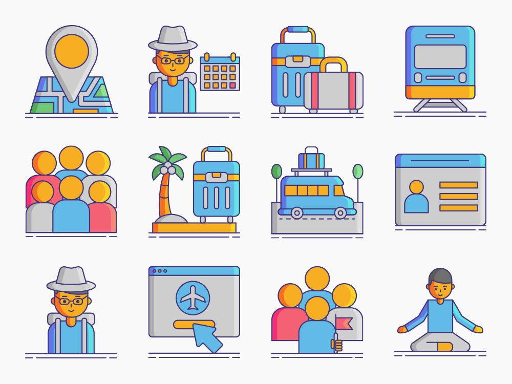 90 Boys Travel Icon Set Featured Image