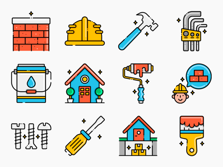 90 Home Renovation Icon Set Featured Image