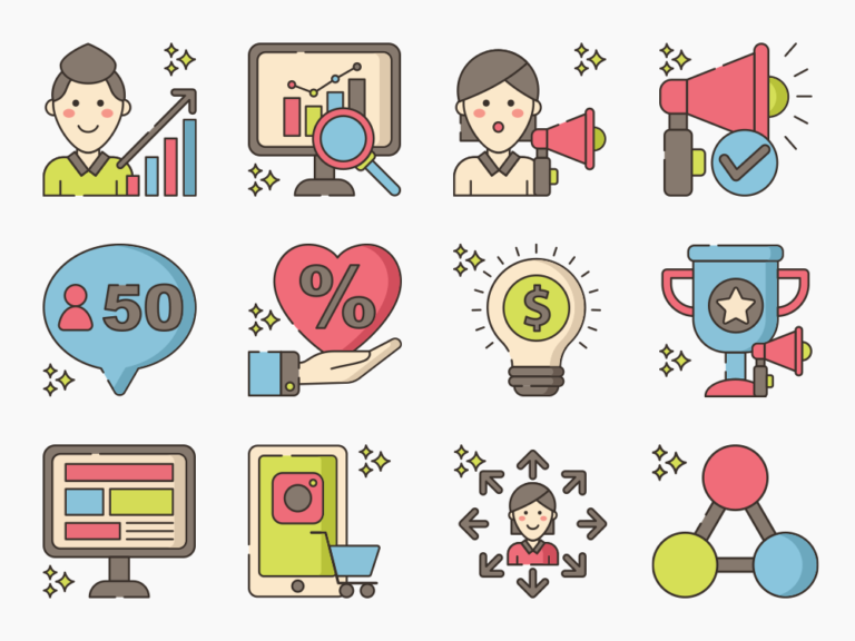 95 Influencer Marketing Icon Set Featured Image