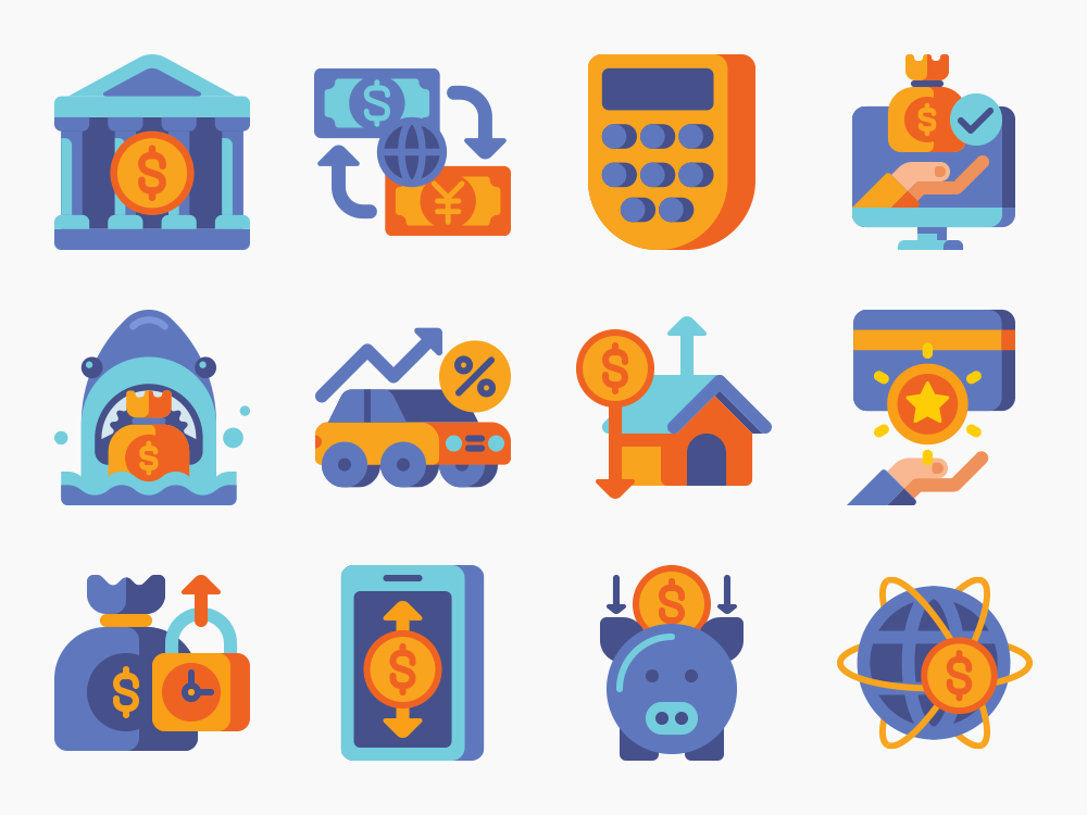 70 Banking Icon Set Featured Image