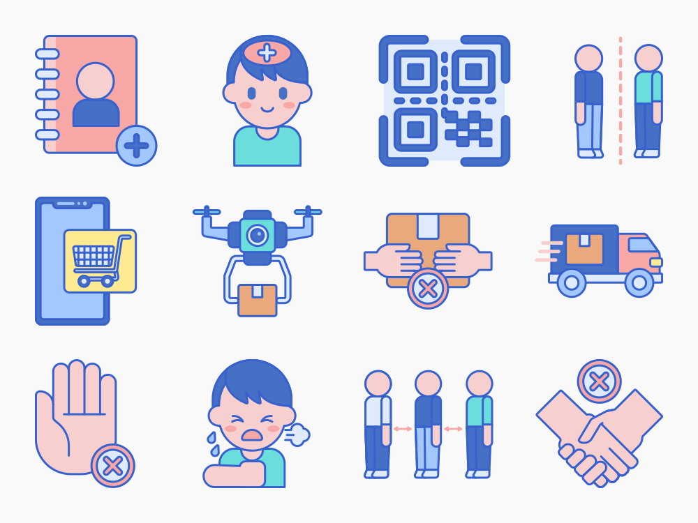 75 Contactless Life Icon Set Featured Image