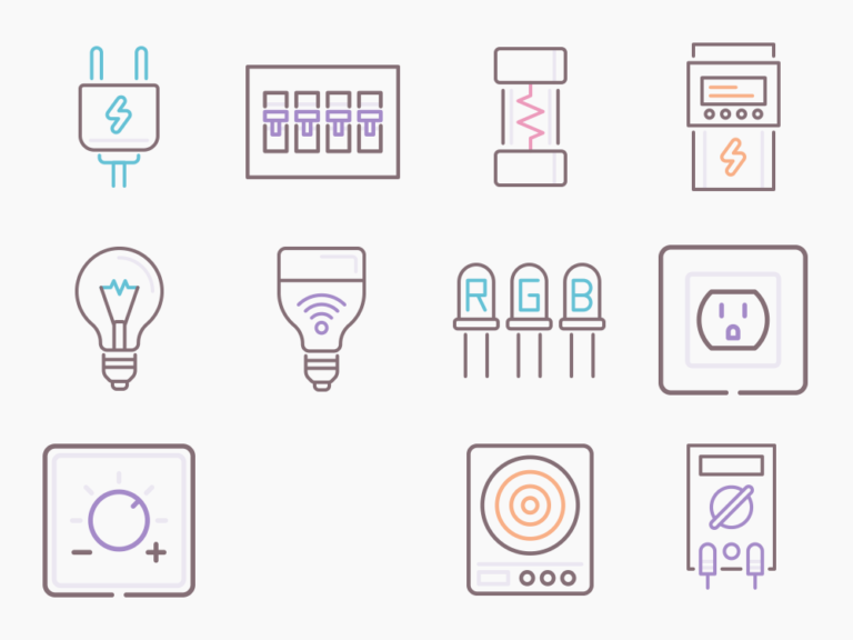 90 Electrician Icon Set Featured Image