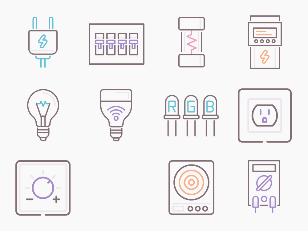 90 Electrician Icon Set Featured Image